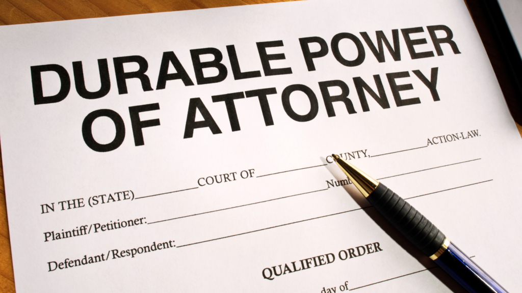 Durable Power of Attorney Form with a Pen